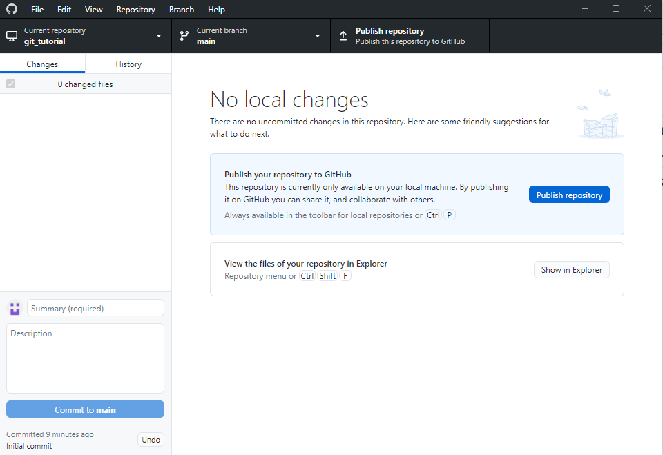 GitHub Desktop showing fig