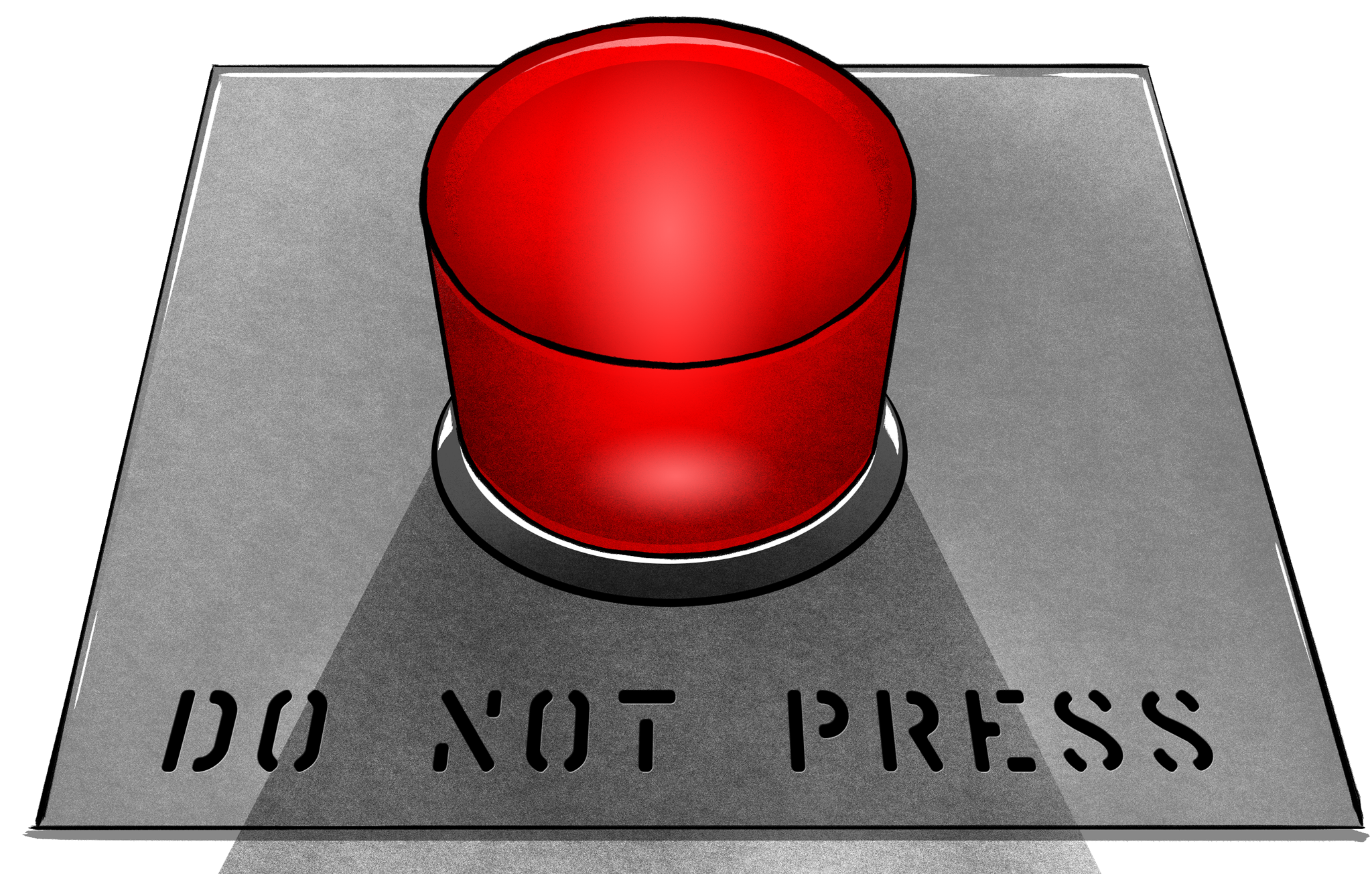 Big red button labelled 'Do Not Press'